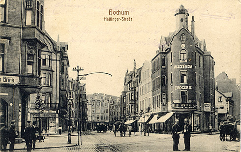 Hattinger Stra�e mit Dibergstra�e um 1920